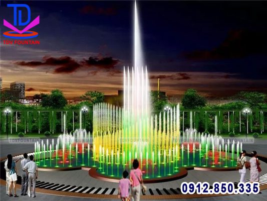 Nhạc nước nghệ thuật bể hình cánh hoa