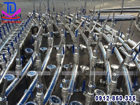 Sản xuất lắp đăt thiết bị nhạc nước tại xưởng