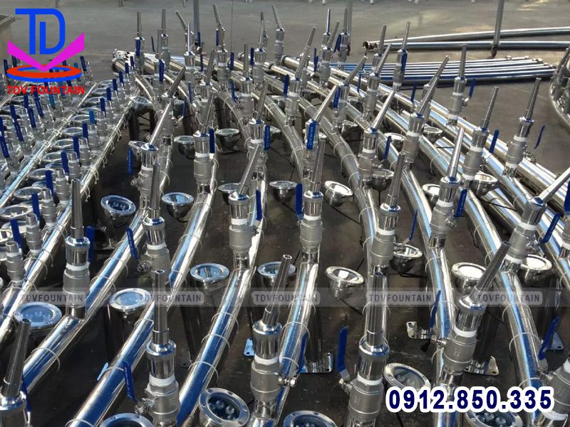 Sản xuất lắp đăt thiết bị nhạc nước tại xưởng