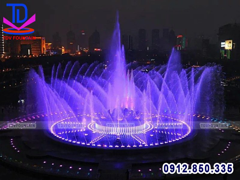 Nhạc nước hình tròn lắp cho bể tròn tại quảng trường