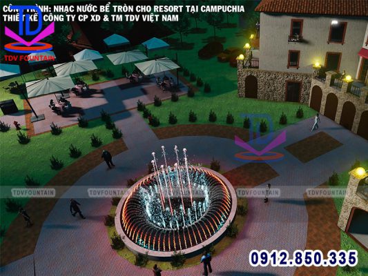 Dựng phim mô phỏng hiệu ứng đài phun nước Campuchia