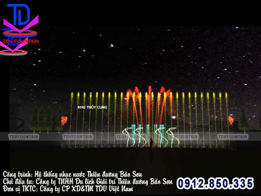 Dựng phim mô phỏng hiệu ứng nhạc nước Thiên đường Bảo Sơn