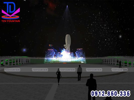Màn nước trình chiếu nhạc nước tại đảo xoay