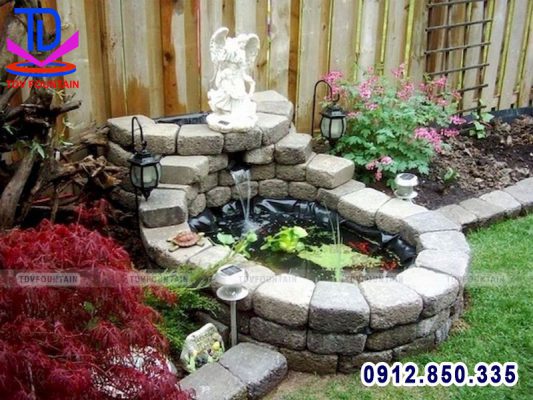 Mẫu thác nước mini lắp cho hồ cá