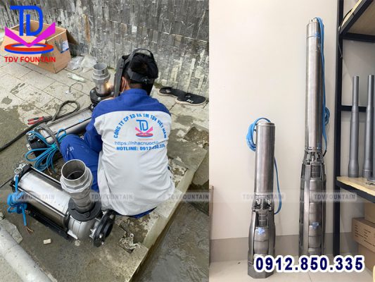 Máy bơm nhập khẩu Ấn Độ lắp cho nhạc nước