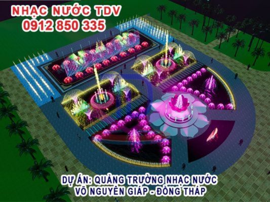 Hệ thống các thiết bị lắp đặt cho công trình nhạc nước