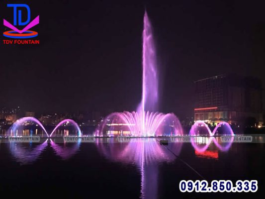 Thi công hệ thống nhạc nước trên sông hồ tự nhiên