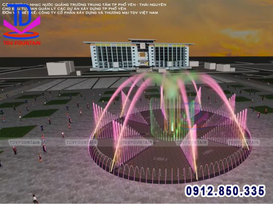 Thiết kế dựng phim nhạc nước âm sàn quảng trường Phổ Yên