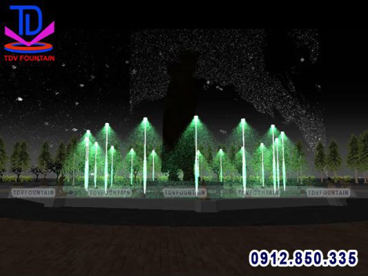 Thiết kế hiệu ứng phun nước biến hình lắp cho nhạc nước đền Hùng