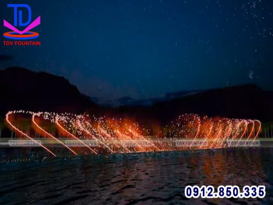 Thiết kế hiệu ứng phun vẫy 1D lắp trên hồ Mailand Hoàng Đồng