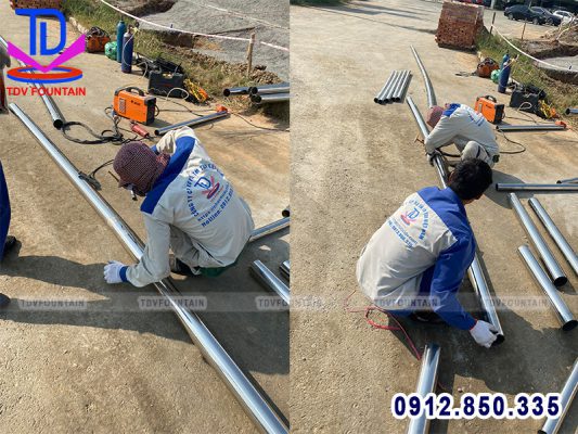 Gia công hệ thống đường ống Inox cho đài phun