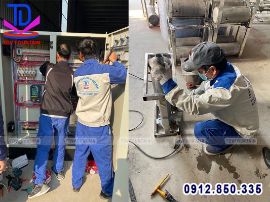 Gia công lắp ráp thiết bị đài phun tại xưởng