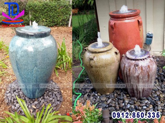Lắp đặt chum phun nước tiểu cảnh