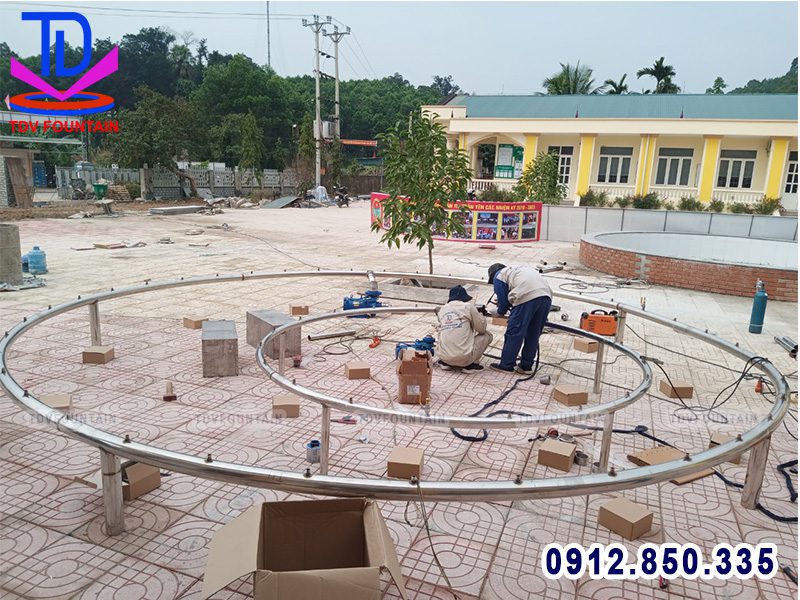 Thi công đài phun nước hình tròn tại Thanh Hóa