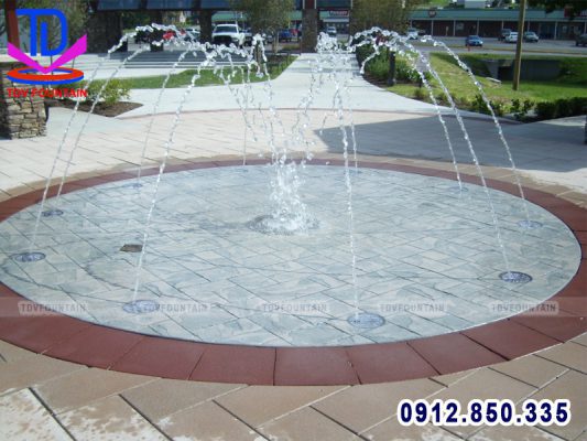 Đài phun nước âm sàn mini lắp cho khu dân cư