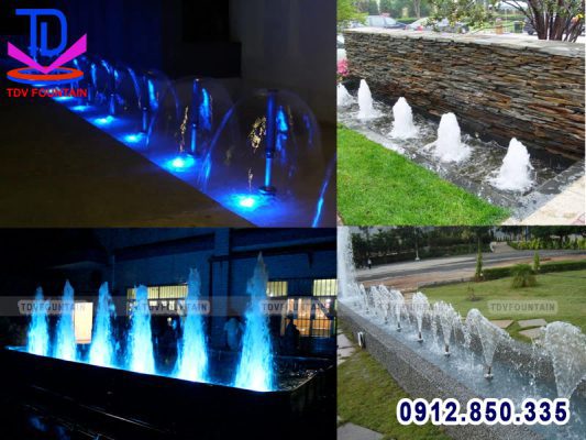 Mẫu đài phun nước bể dài lắp cho sân vườn