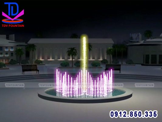 Mẫu thiết kế nhạc nước mini bể tròn