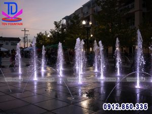 Sân phun nước mini lắp công viên