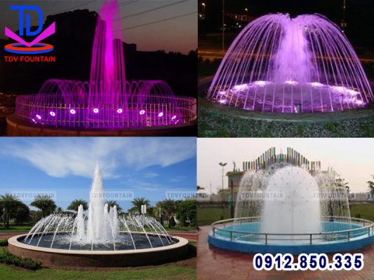 Thi công đài phun nước bể tròn đẹp