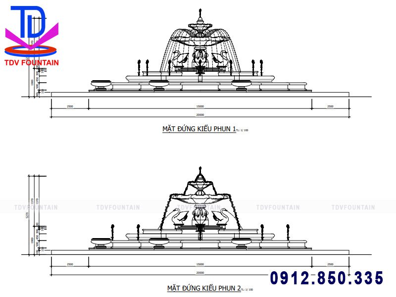 Thiết kế đài phun nước bằng đá