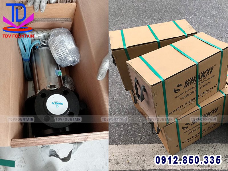 Hình ảnh máy bơm chìm Shakti trục ngang nguyên đai nguyên kiện