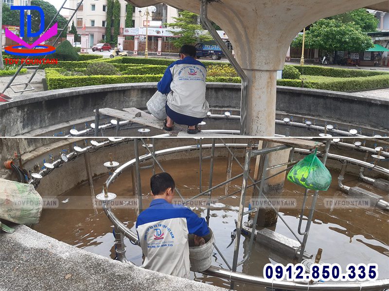 Thi công đài phun nước công viên khu vực Quảng Bình Quan