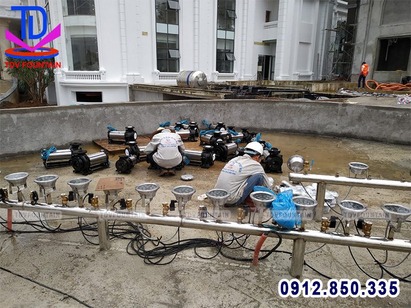 Thi công nhạc nước khách sạn Hoàng Nhâm