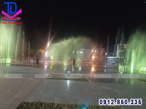 Test thử hoạt động đài phun nước An Nhơn