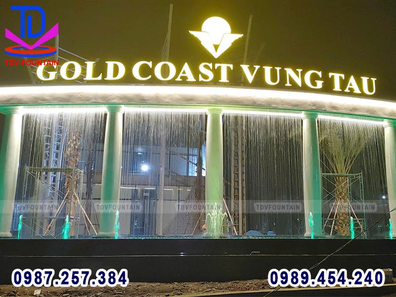Công trình Đài phun nước + Rèm nước trang trí tại KĐT Gold Coast Vũng Tàu do TDV Fountain thiết kế và thi công trọn gói. 