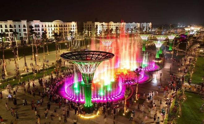Sàn nhạc nước tại quảng trường biển là dạng công trình nhạc nước nghệ thuật được thiết kế phẳng.
