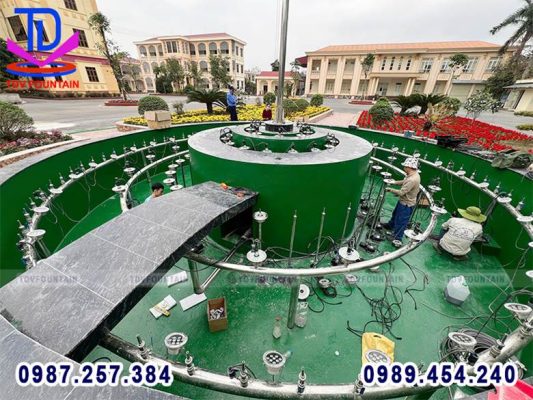 Quy trình lắp đặt đài phun nước ủy ban xã Ân Thi – Hưng Yên