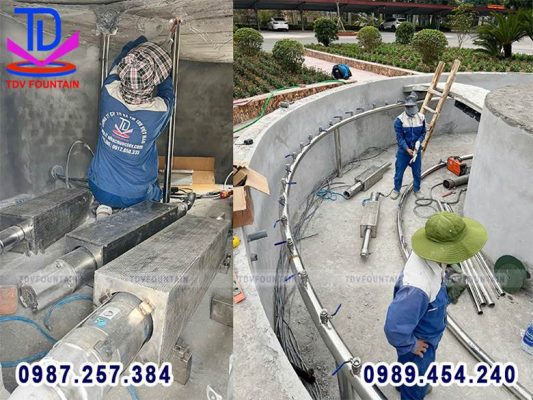 Chi phí thi công đài phun nước ủy ban xã Ân Thi – Hưng Yên