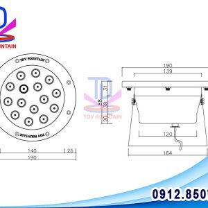 ban ve den led am nuoc 45w