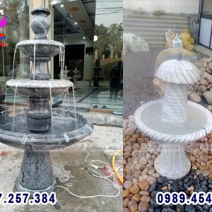 Đài phun nước mini bằng đá, tháp bi nước