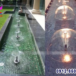 lap voi phun nam trang tri tieu canh san vuon